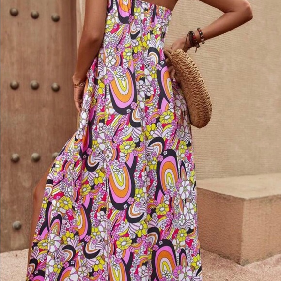 NWT Boho Maxi Halter Dress sz.XL - Picture 2 of 6